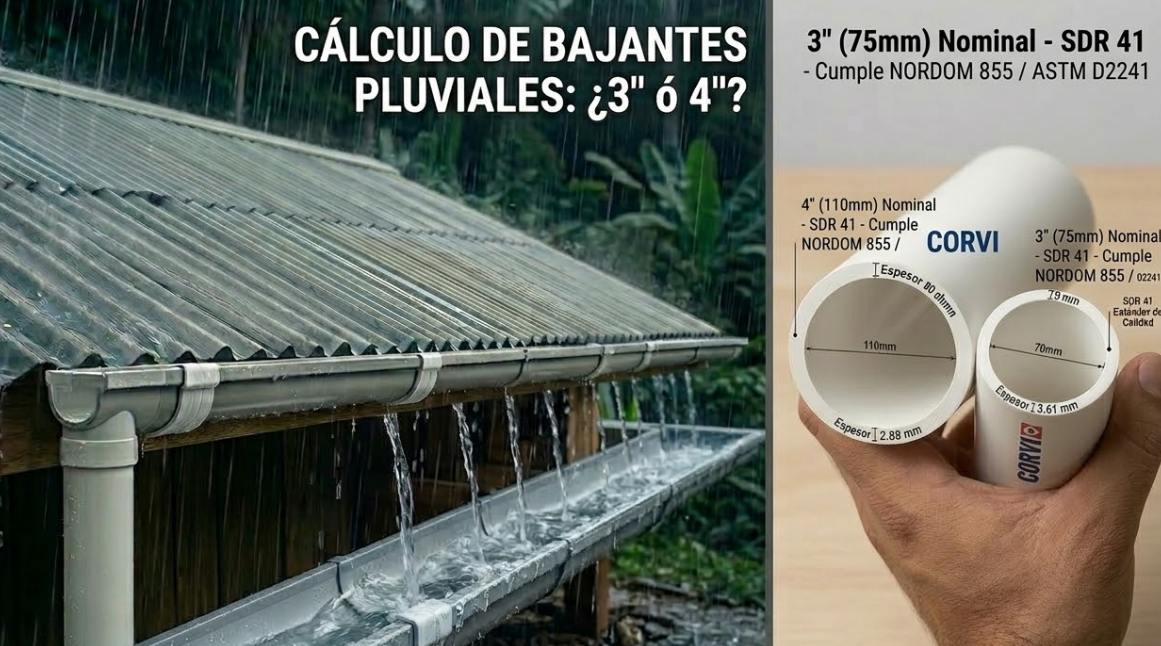 Drenaje Pluvial: Cómo calcular el tamaño de los bajantes para su techo